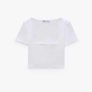 Zara square neckline crop top